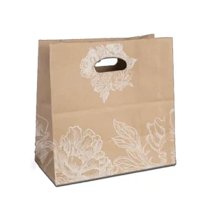 GRACE BROWN PAPER BAG WITH PUNCH HANDLE 280X280X150