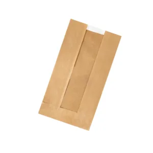 BREAD BAG KRAFT WITH WINDOW 12X23.5X5CM (1X50) (TBD)