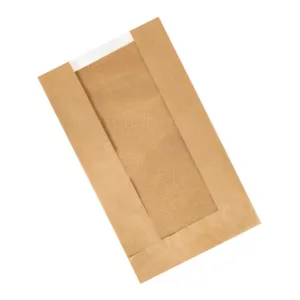 BREAD BAGS KRAFT WITH WINDOW 21X35X9CM (1X50) (TBD)