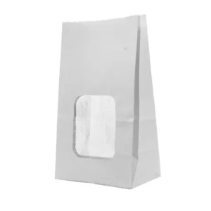 PAPER BAGS WITH WINDOW & INNER LAMINATION 9x6x22cm (1x50)
