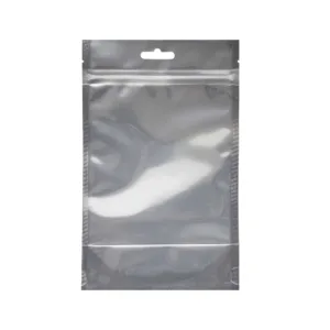 FOIL CLEAR DOY POUCH WITH ZIPPER 14x22+8BG 110mic
