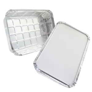 ALUMINIUM ROASTING TRAY WITH LID 1345ml 250x160mm