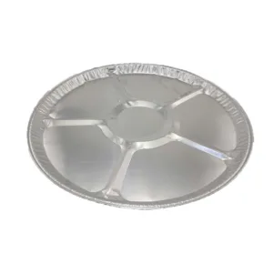 ALUMINIUM CATERING PLATTER ROUND WITH DIV. 430mm diam