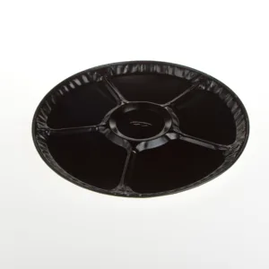 ALUMINIUM CATERING PLATTER WITH DIV. BLACK 430mm diam