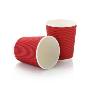HORIZONTAL RIPPLE RED CUP 250ml (1x25)