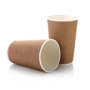 HORIZONTAL RIPPLE KRAFT CUP 500ml  (1x25)