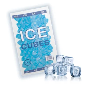 POLYBAG 250x550+5(BG)x50mic  PRINTED 4KG ICE CUBES
