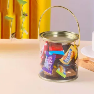 PVC CYLINDER WITH GOLD LID + HANDLES 5x7cm (1x12)