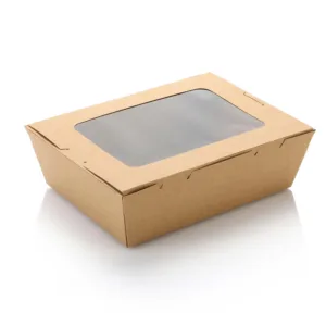 KRAFT SALAD BOX WITH WINDOW LARGE
