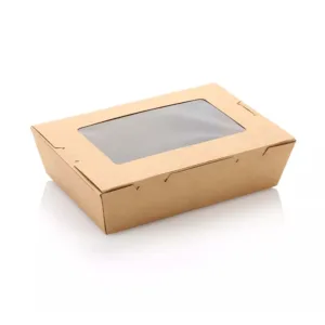 KRAFT SALAD BOX WITH WINDOW MEDIUM