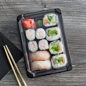 SUSHI BOX BLACK BOTTOM 15x24cm
