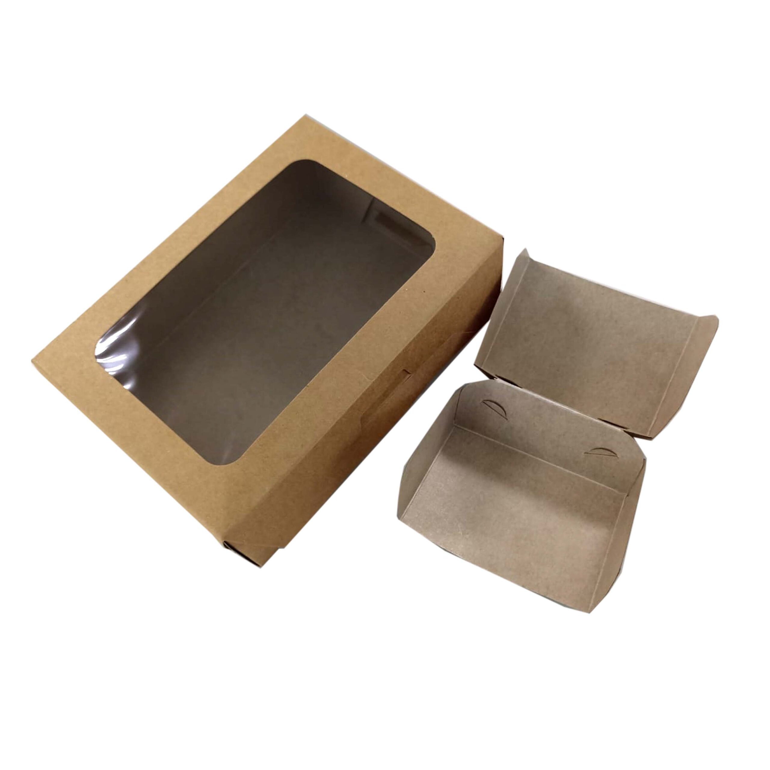 PACK(25) SUSHI
BOX KRAFT WITH
WINDOW+4DIV
INSERTS 
20x14x7cm