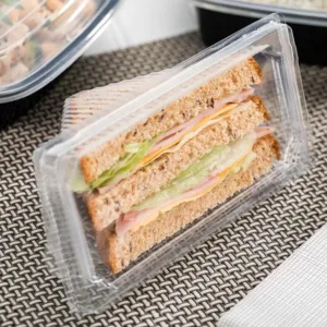 PLASTIC CLEAR SANDWICH WEDGE 3 SLICE 376x94x65mm P723