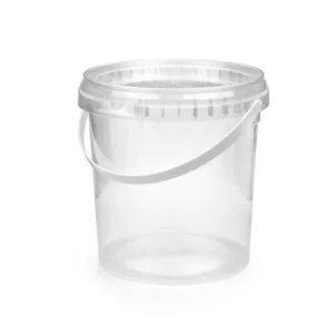 PLASTIC BUCKET WITH LID CLEAR 1Lt