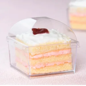 H-SELECT ACRYLIC DESSERT CONT. SQUARE DOME LID 120ml (1x10)