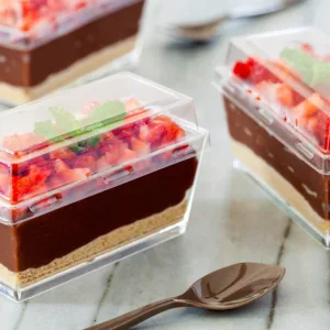 H-SELECT ACRYLIC DESSERT CONT. RECTANGLE & LID 120ml (1x10)