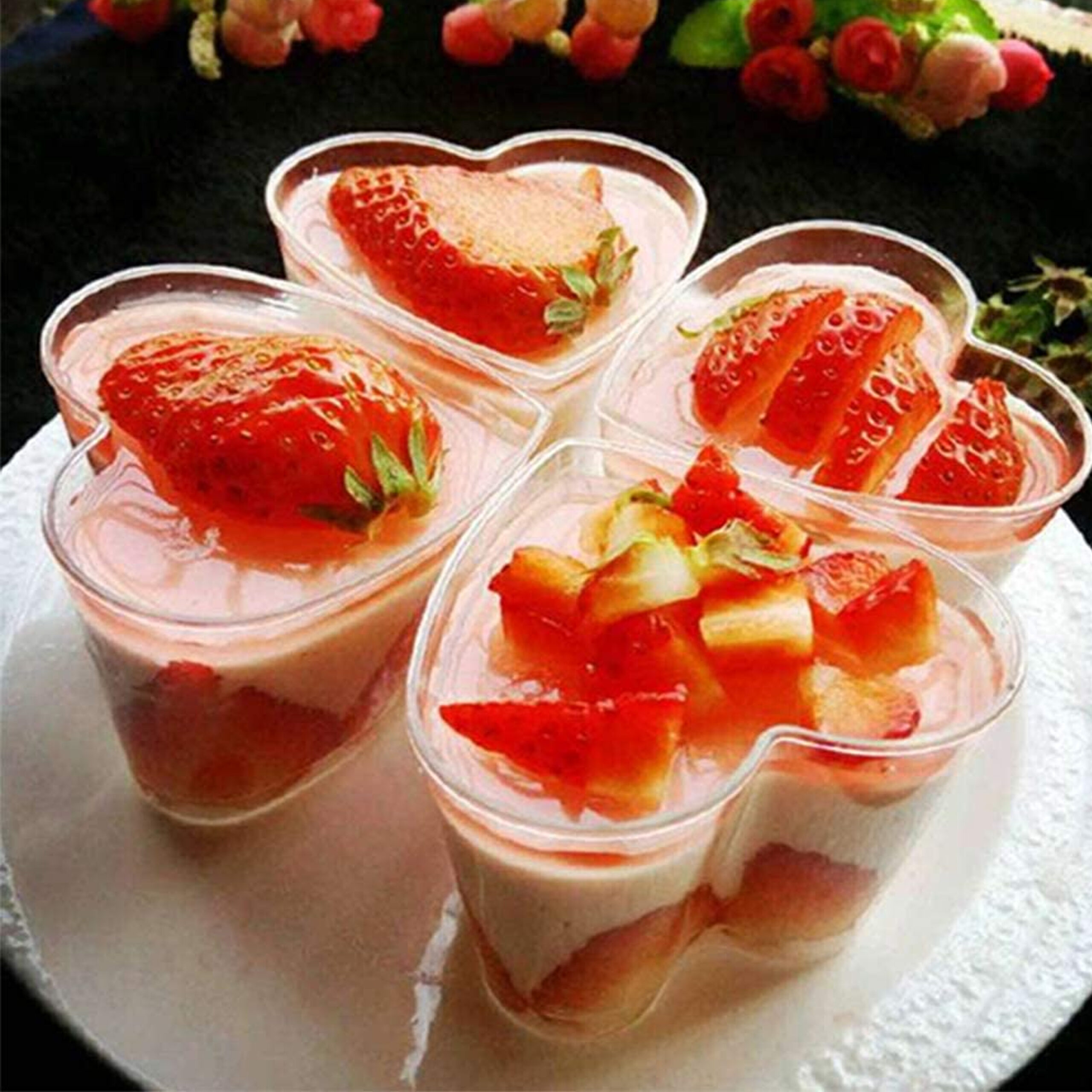 ACRYLIC DESSERT
CUP HEART STAND
WITH LID  100ml 
(1x10)