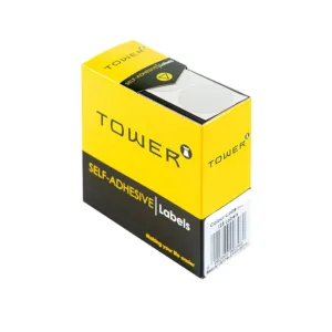 TOWER  SELF ADHESIVE ROUND WHITE LABELS 25mm (385 LABELS)