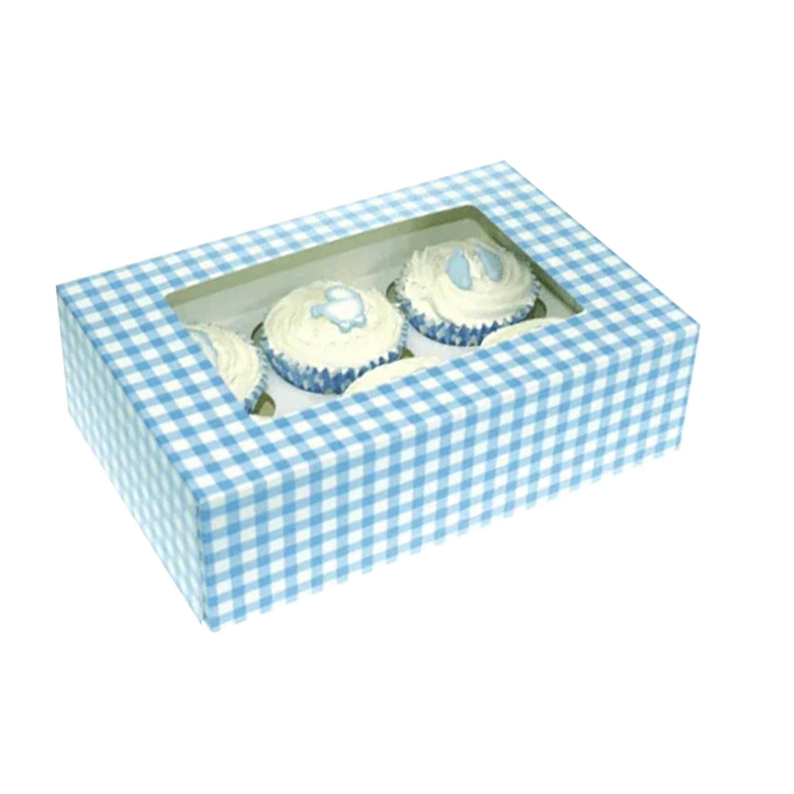 CUPCAKE BOX
BLUE WITH INSERT
 6cup