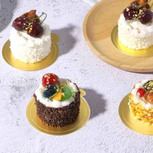 CAKE BOARDS PAPER GOLD ROUND 6cm (1x50) (TBD)