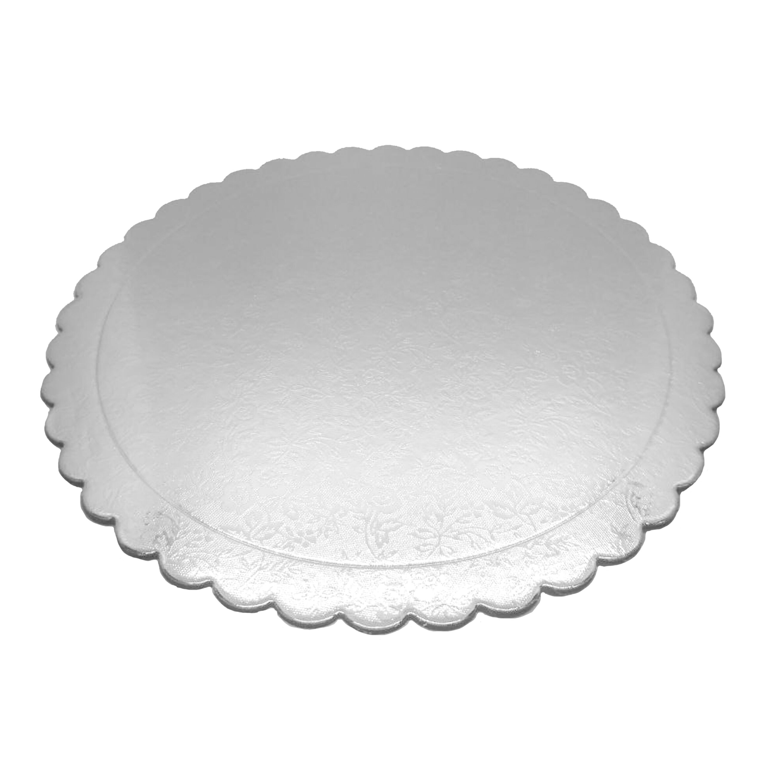 CAKE BOARD
PAPER ROUND
SILVER EMBOSSED
10" 2mm