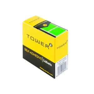 TOWER  SELF ADHESIVE FLU. GREEN LABELS  19x25mm (200 LABELS)