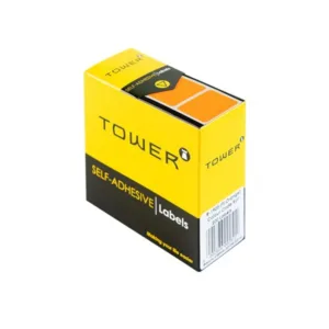 TOWER  SELF ADHESIVE FLU. ORANGE LABELS 19x25mm (200 LABELS)