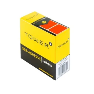 TOWER  SELF ADHESIVE FLU. RED LABELS 19x25mm (200 LABELS)