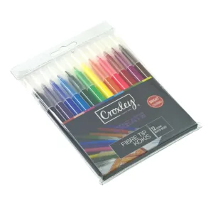 PACK (12) CROXLEY MARKERS FIBRE TIP
