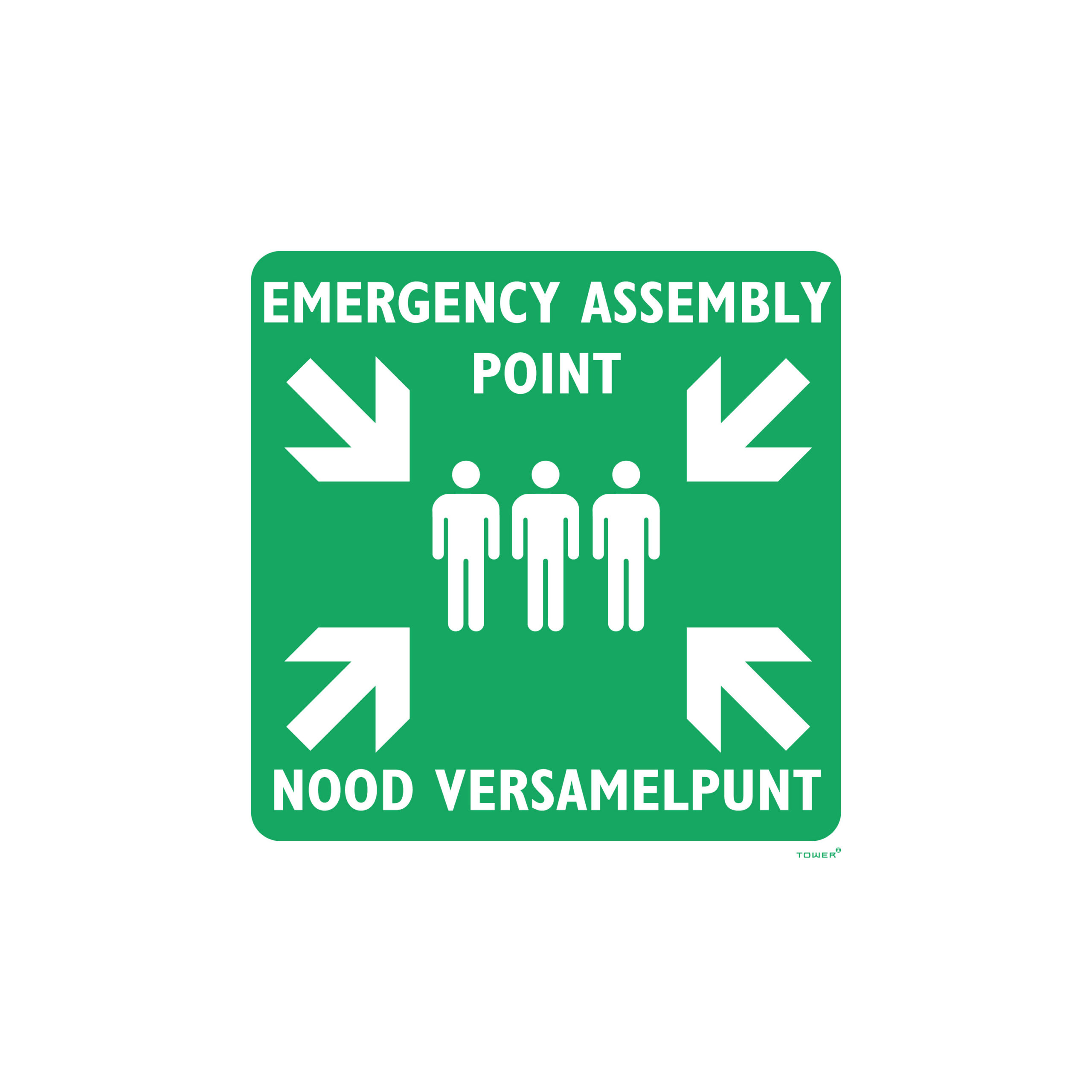 TOWER 
"EMERGENCY
ASSEMBLY"
SIGNAGE 
190x190mm