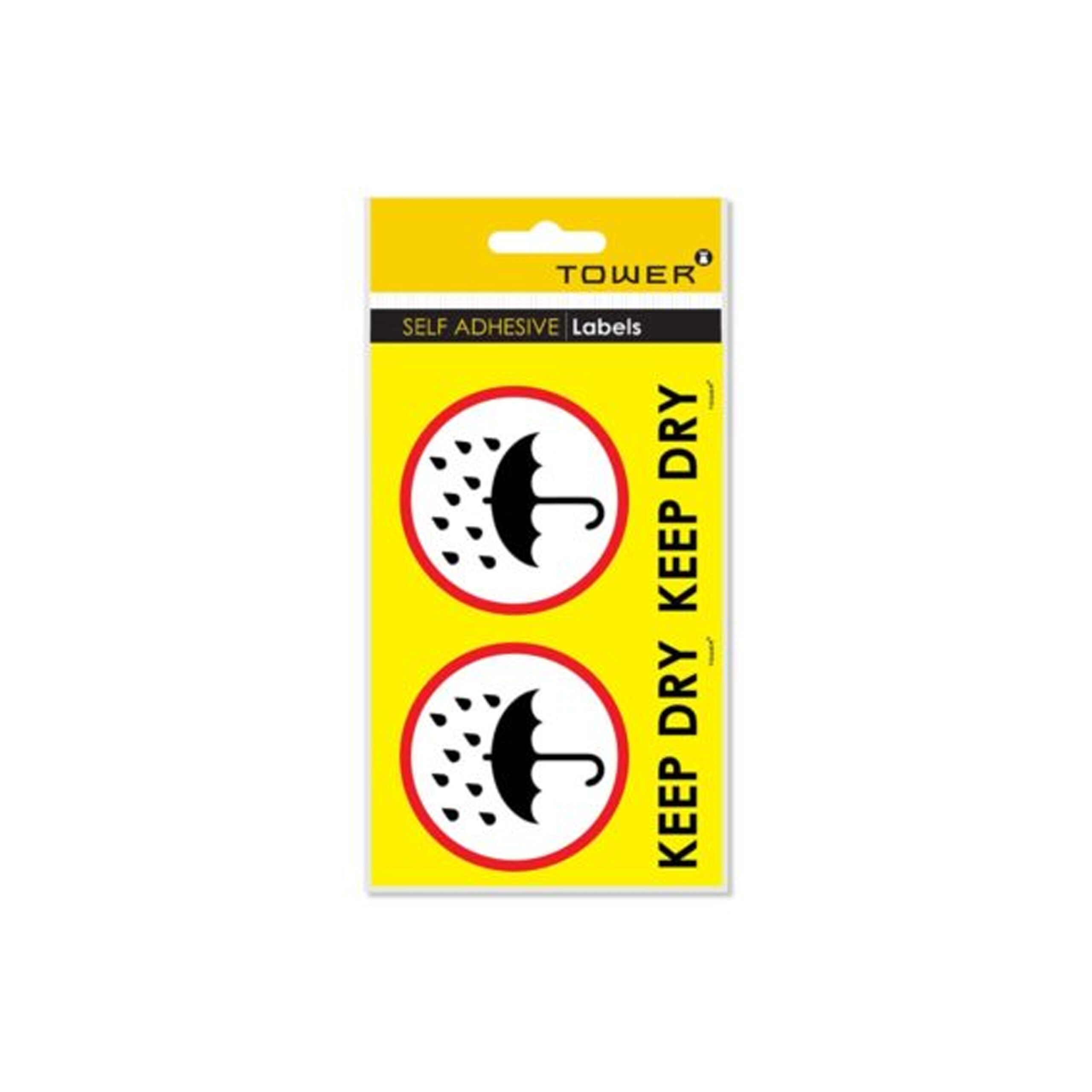 TOWER  SELF
ADHESIVE "KEEP
DRY" LABELS 
81x110mm (30
LABELS)