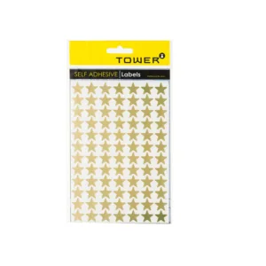 TOWER  SELF ADHESIVE "GOLD STARS"  (168 LABELS)