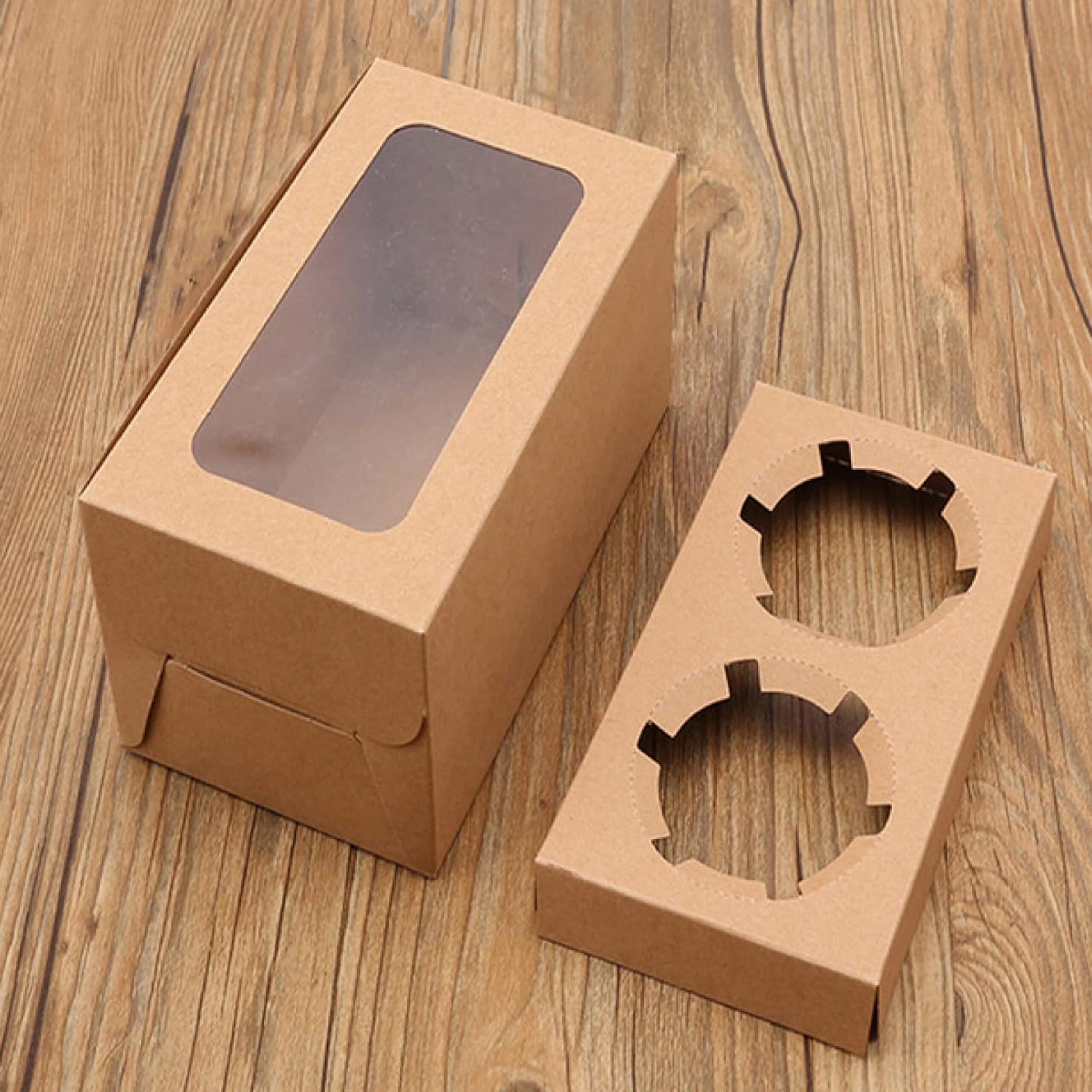 KRAFT PAPER 2
CUPCAKE BOX
WITH INSERTS
16x9x7.5cm (1x20)