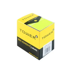 TOWER  SELF ADHESIVE FLU. LIME LABELS 32x50mm  (50 LABELS)