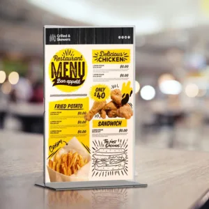 PARROT ACRYLIC MENU HOLDER DOUBLE SIDED A5 PORTRAIT