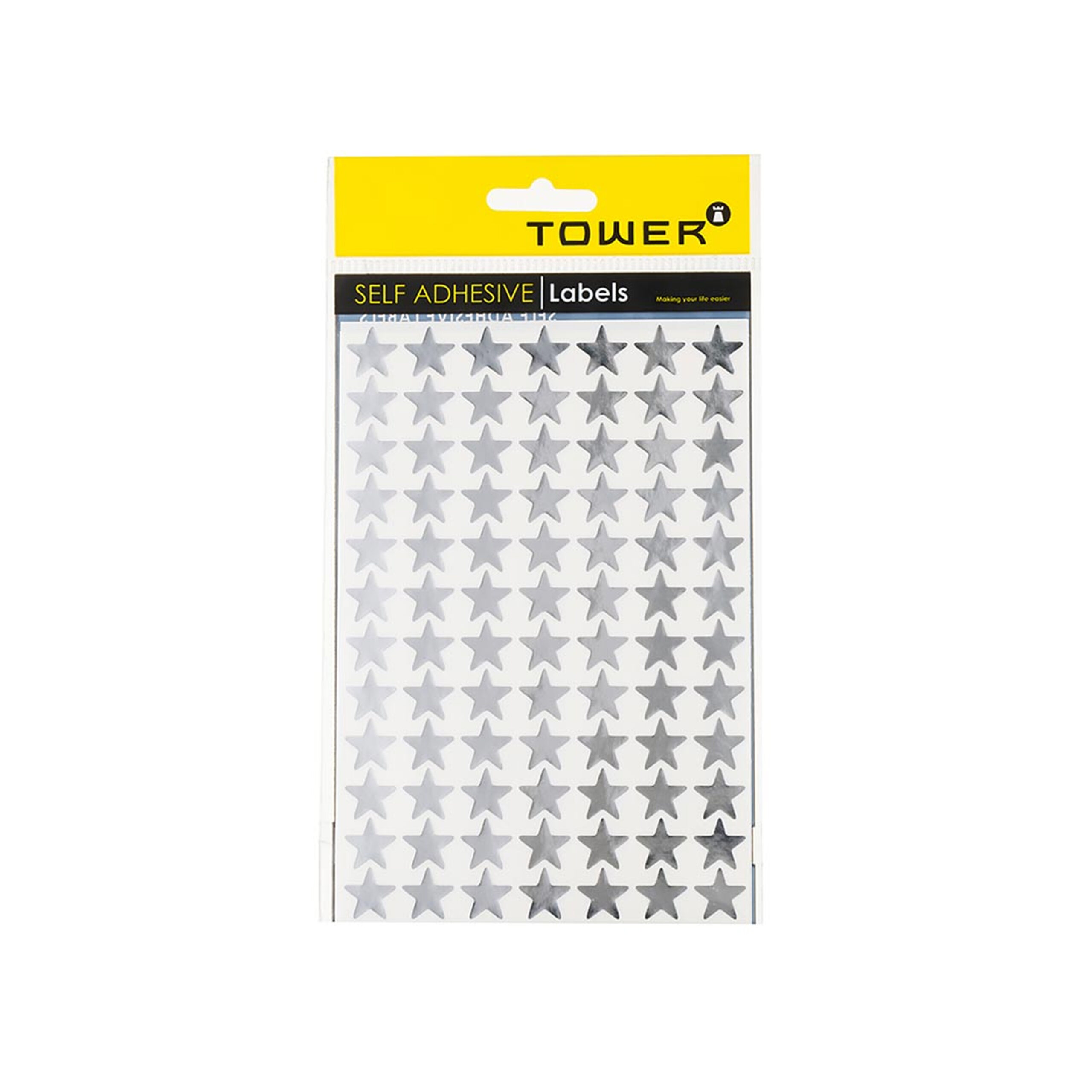 TOWER  SELF
ADHESIVE "SILVER
STARS"  (168
LABELS)