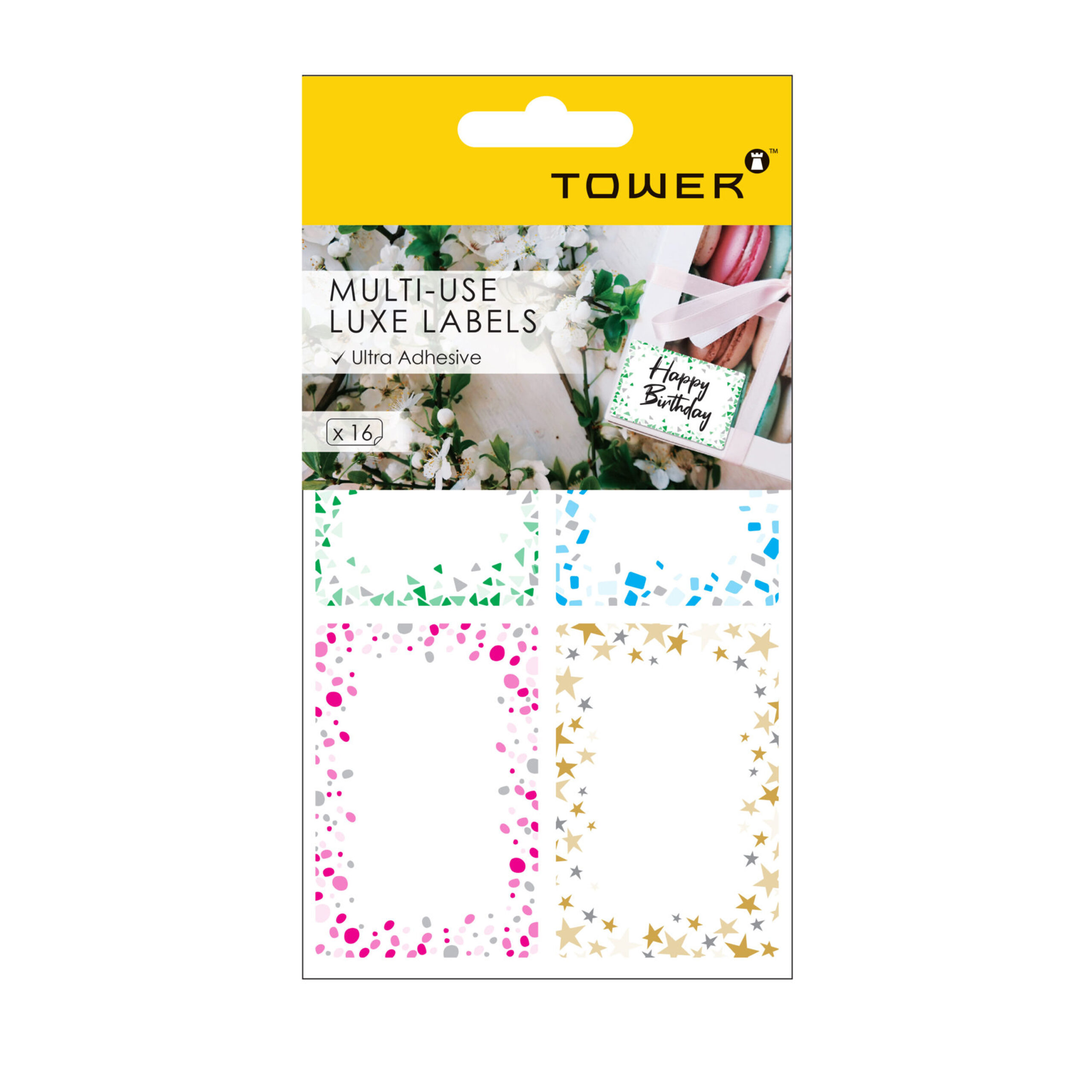 TOWER  ULTRA
ADHESIVE MULTI
USE LABELS  (16
LABELS)