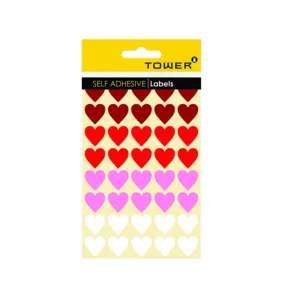 TOWER  VALENTINES MIXED COLOUR HEARTS (160 LABELS)