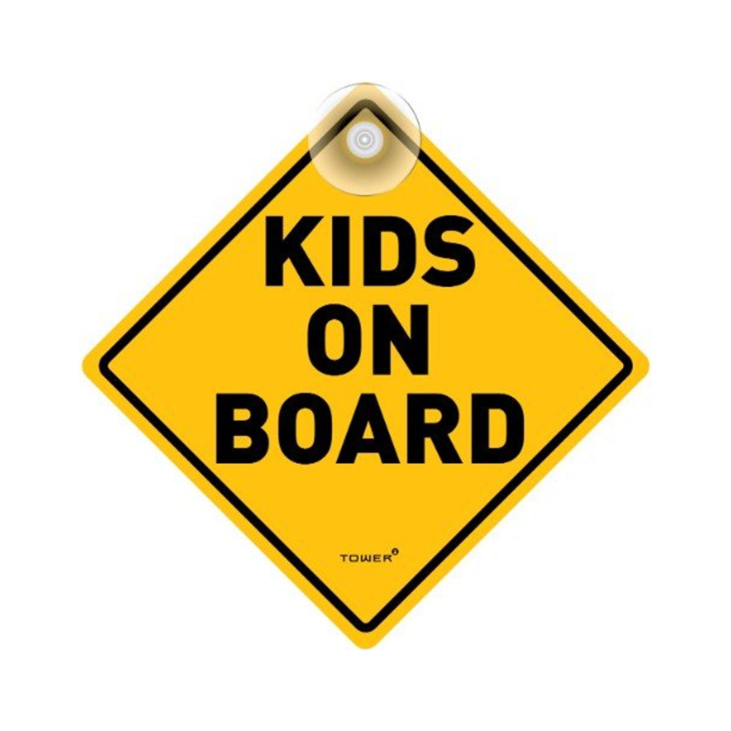 TOWER  VEHICLE
SIGN  "KIDS ON
BOARD" 
135x135mm