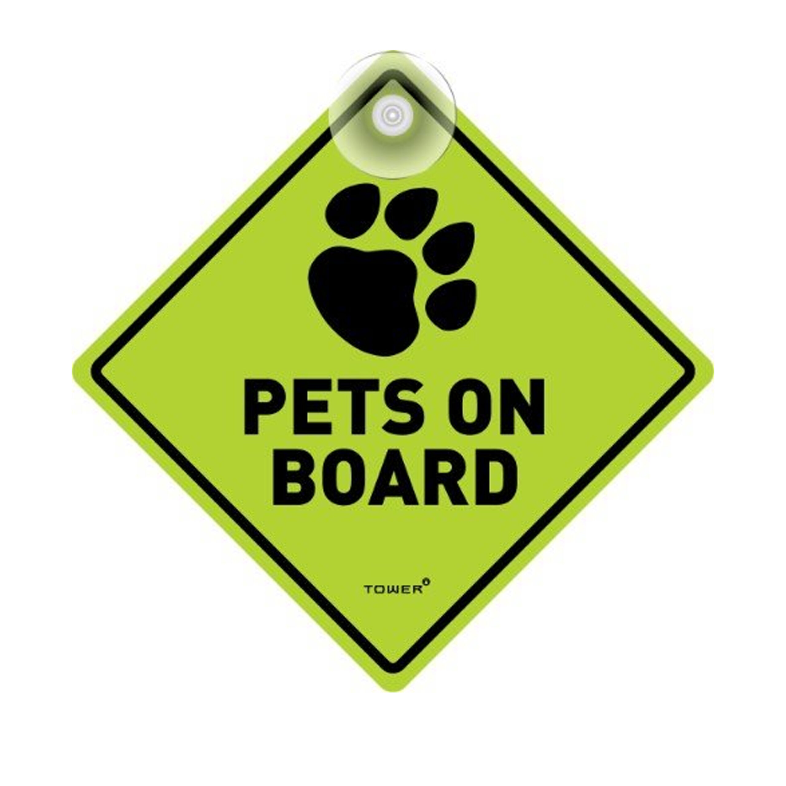 TOWER  VEHICLE
SIGN  "PETS ON
BOARD" 
135x135mm