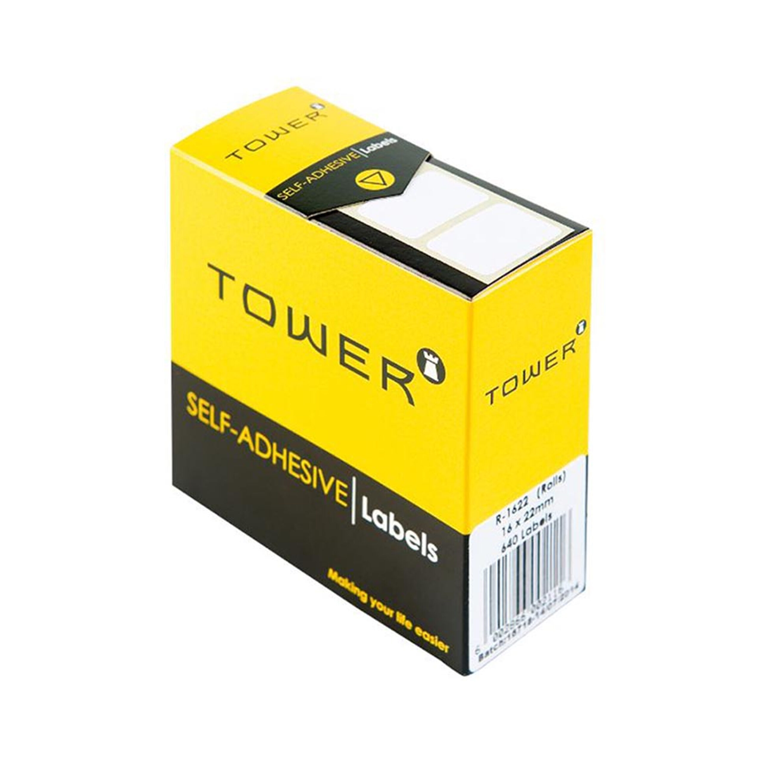TOWER  SELF
ADHESIVE WHITE
LABELS  16x22mm 
(640 LABELS)
