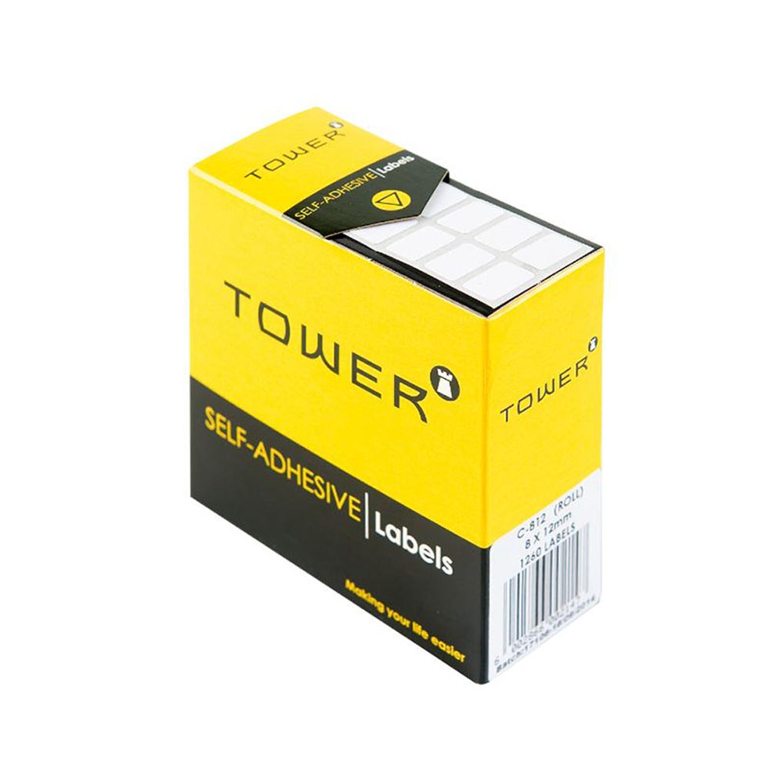 TOWER  SELF
ADHESIVE WHITE
LABELS  8x12mm 
(1260 LABELS)