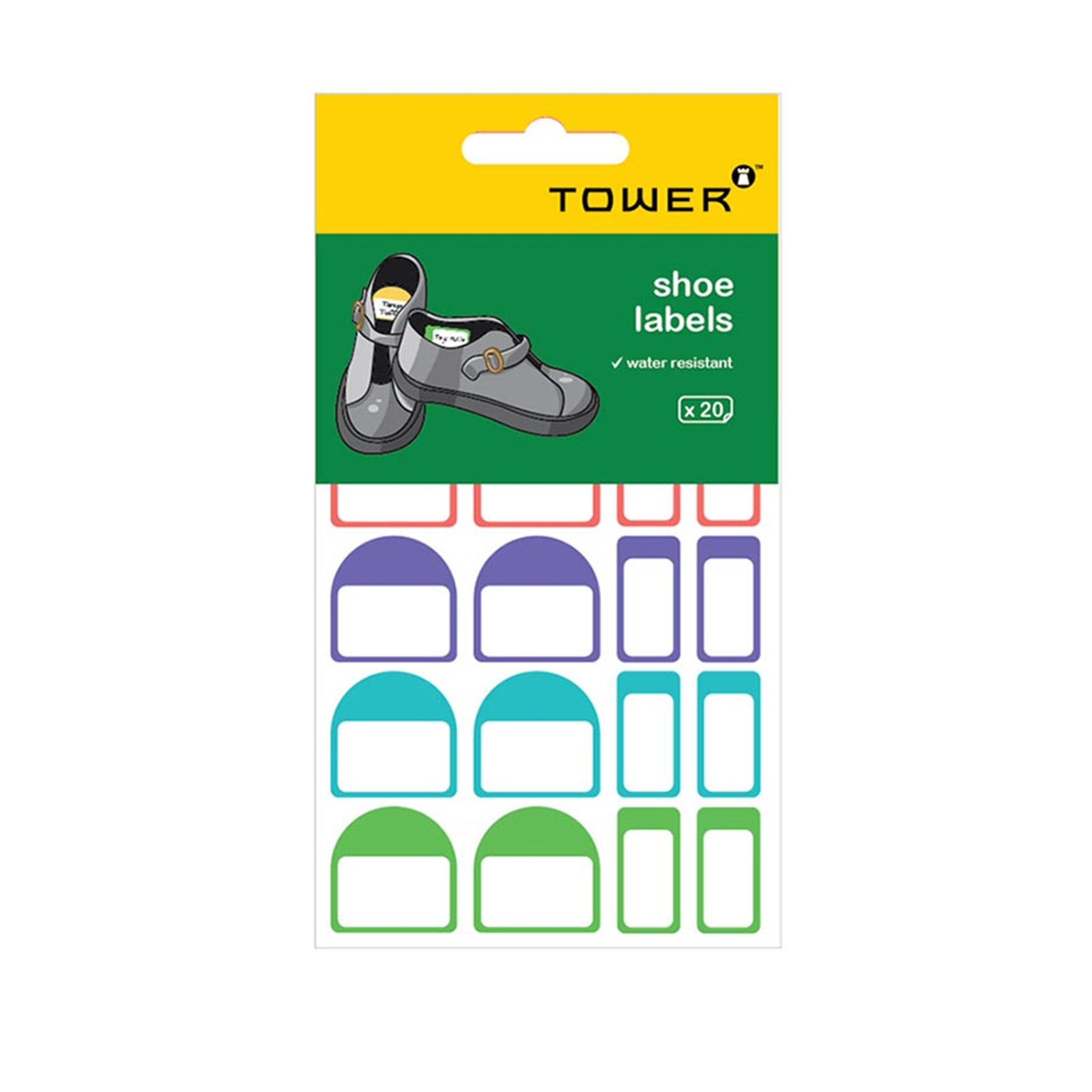 TOWER  WATER
RESISTANT SHOE
LABELS  (20
LABELS)