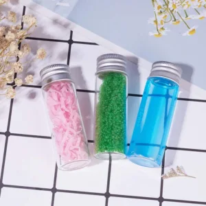 GLASS BOTTLE WITH SCREW ON LID TALL 7ml (1x12)