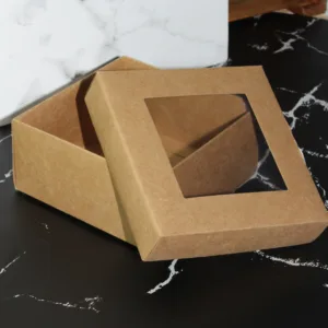 CONFECTIONERY BOX KRAFT PVC WINDOW 13x13x6cm