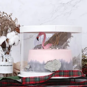 CAKE BOX TRANSPARENT 18CM D. X 15.5CM H. (TBD)