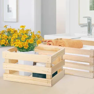 NATURAL WOODEN CRATE 30x25x16