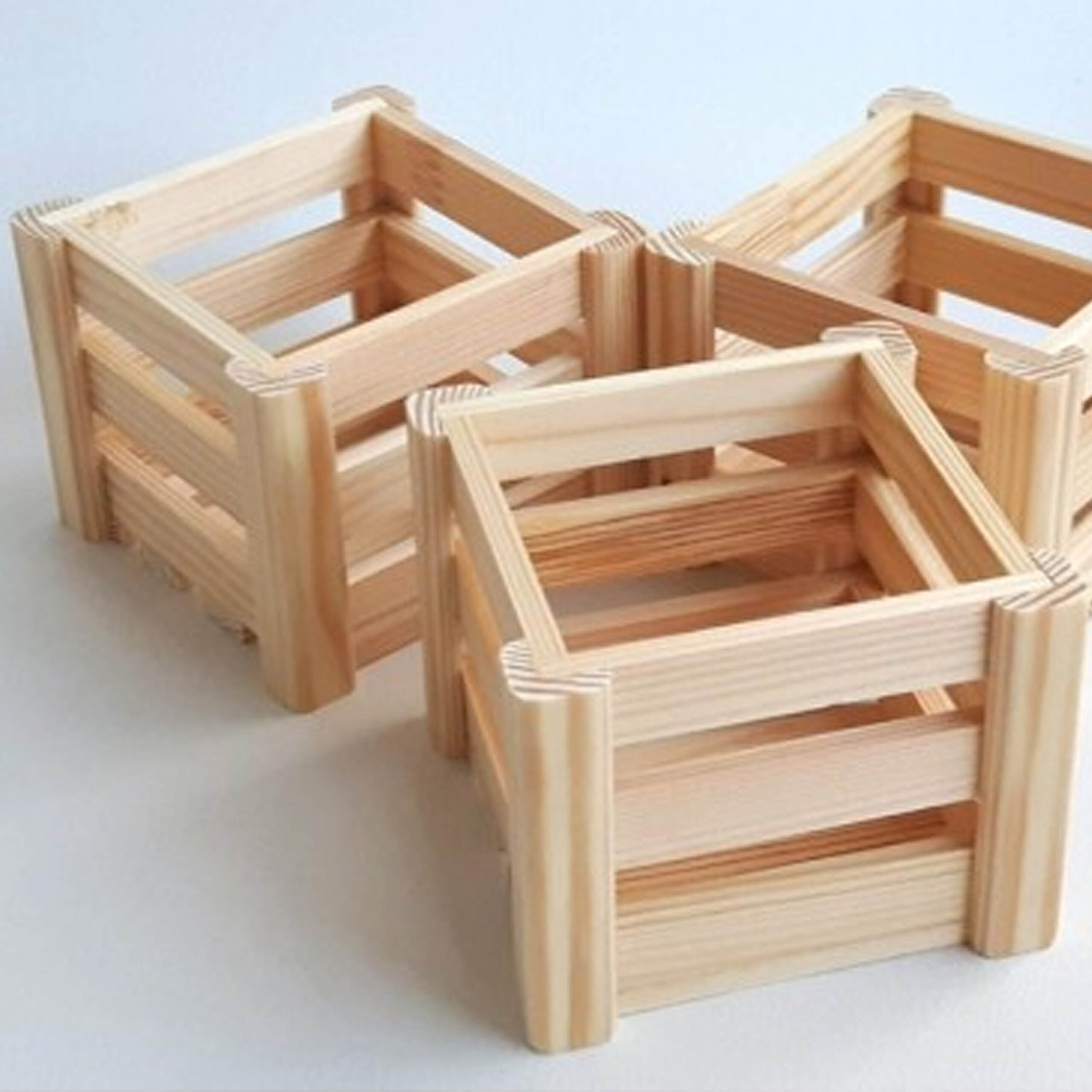 NATURAL WOODEN CRATE 14x14.5x11.5cm