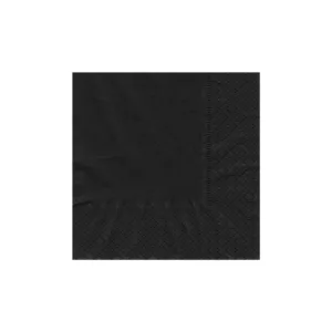 COCKTAIL SERVIETTE 2PLY 24x24 BLACK (1x50)