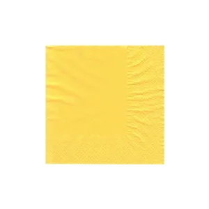 COCKTAIL SERVIETTE 2PLY 24x24 YELLOW (1x50)